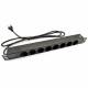 SHUCKO PDU 19" 1U 8-port (EU) diodas PVC panelė EU kištukas