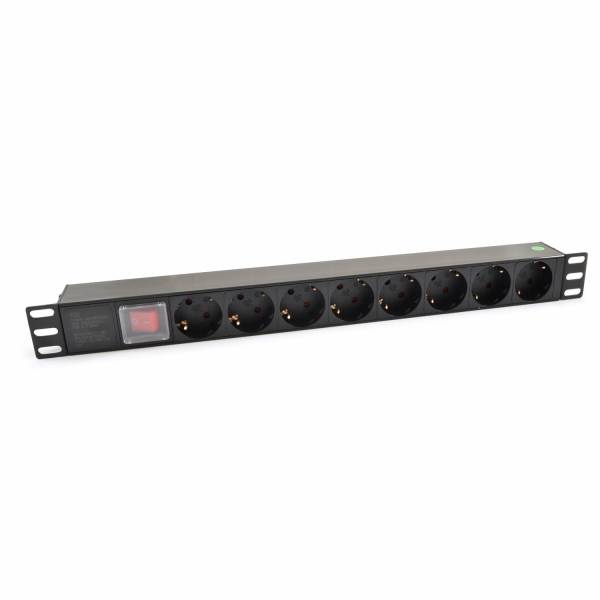 19" PDU skydelis 8-port (EU), C14 kištukas