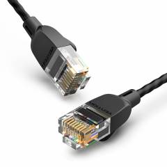 Plonas Patch kabelis UTP Cat6A 1.5m juodas