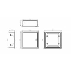 Įleistinio montavimo dėklas OMP3 baltas 300x300x120