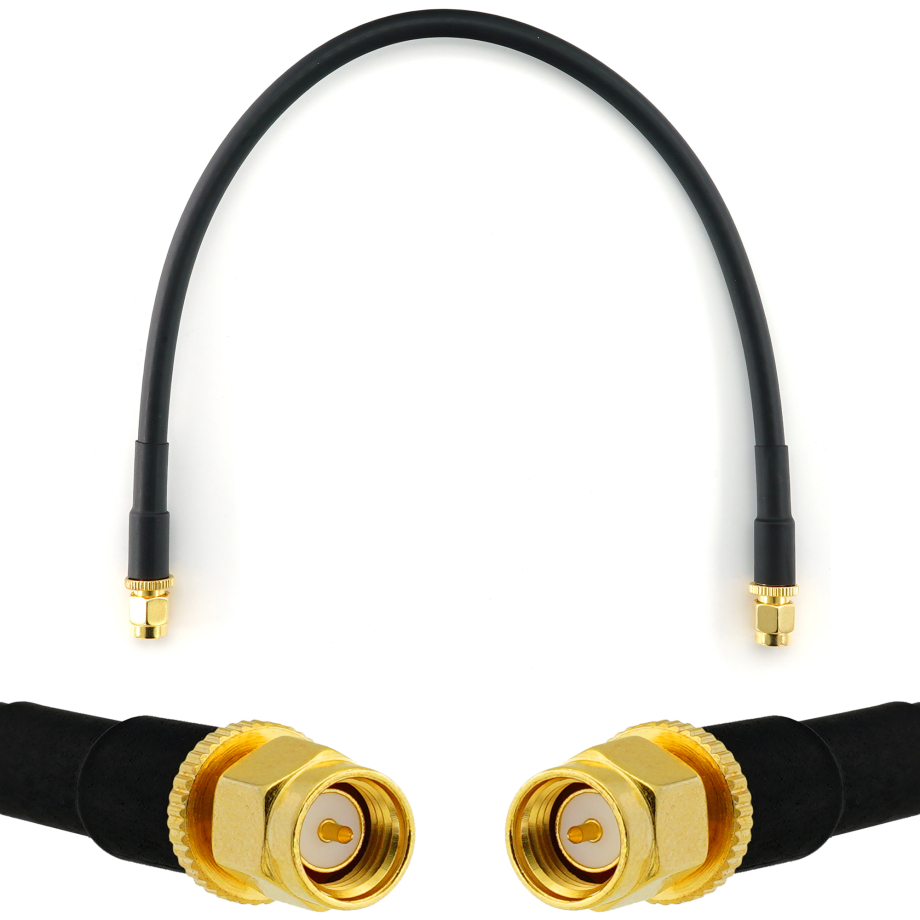 SMA Male iki SMA Male 30cm koaksialinis kabelis — HF240 (atitinka LMR240)