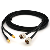 RP-SMA Male iki N Male 10m dvivietis koaksialinis kabelis — HF240 (atitinka LMR240)