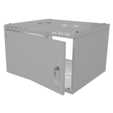 Stovo Spintelė 19" 6U, 450mm, Stiklinės Durys, Pilka