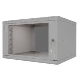 Stovo Spintelė 19" 6U, 450mm, Stiklinės Durys, Pilka