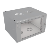 Stovo Spintelė 19" 6U, 450mm, Stiklinės Durys, Pilka