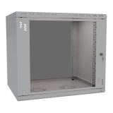 Stovo Spintelė 19" 9U, 450mm, Stiklinės Durys, Pilka