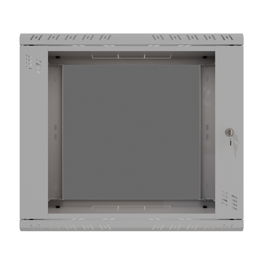 Stovo Spintelė 19" 9U, 600mm, Stiklinės Durys, Pilka