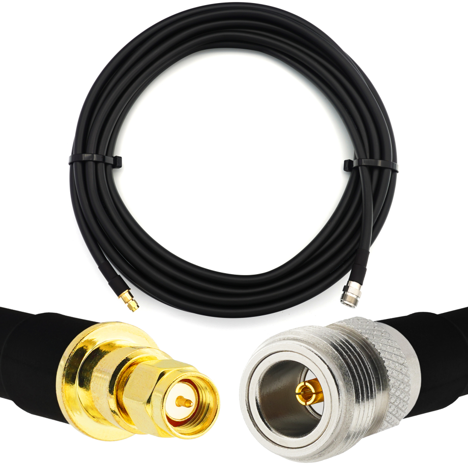 SMA Male iki N Female 20m elastinis koaksialinis kabelis — atitinka LMR400 UF UltraFlex