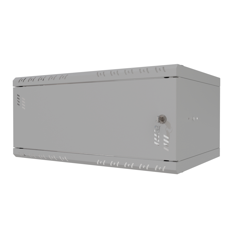 Stovo Spintelė 19" 4U, 350mm, Metalinės durys, Pilka