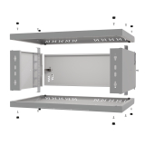 Stovo Spintelė 19" 4U, 350mm, Metalinės durys, Pilka