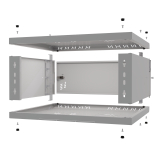 Stovo Spintelė 19" 4U, 450mm, Metalinės durys, Pilka