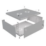 Stovo Spintelė 19" 4U, 450mm, Metalinės durys, Pilka