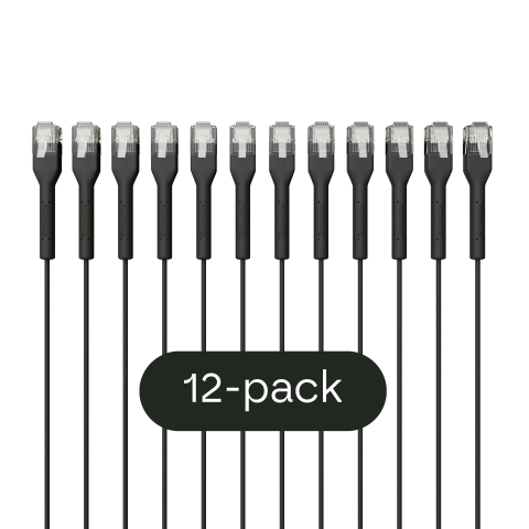 Broadbe plonas Patch kabelis 5G juodas 0.1m 12 vnt.