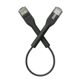 Broadbe plonas Patch kabelis 5G juodas 0.1m 12 vnt.