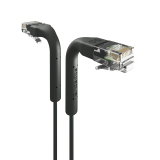 Broadbe plonas Patch kabelis 5G juodas 0.3m 12 vnt.