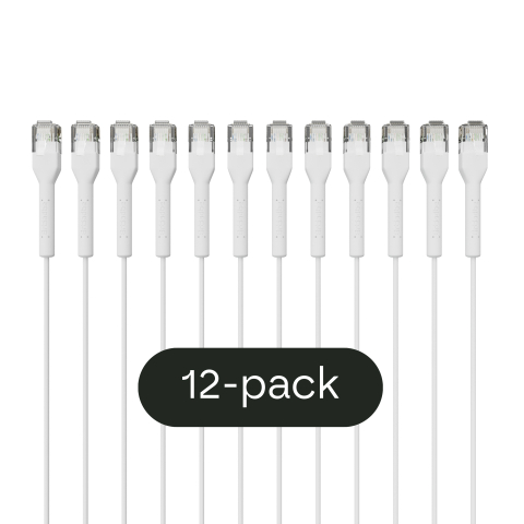 Broadbe plonas Patch kabelis 5G baltas 0.3m 12 vnt.