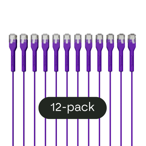 Broadbe plonas Patch kabelis 5G violetinė 0.1m 12 vnt.