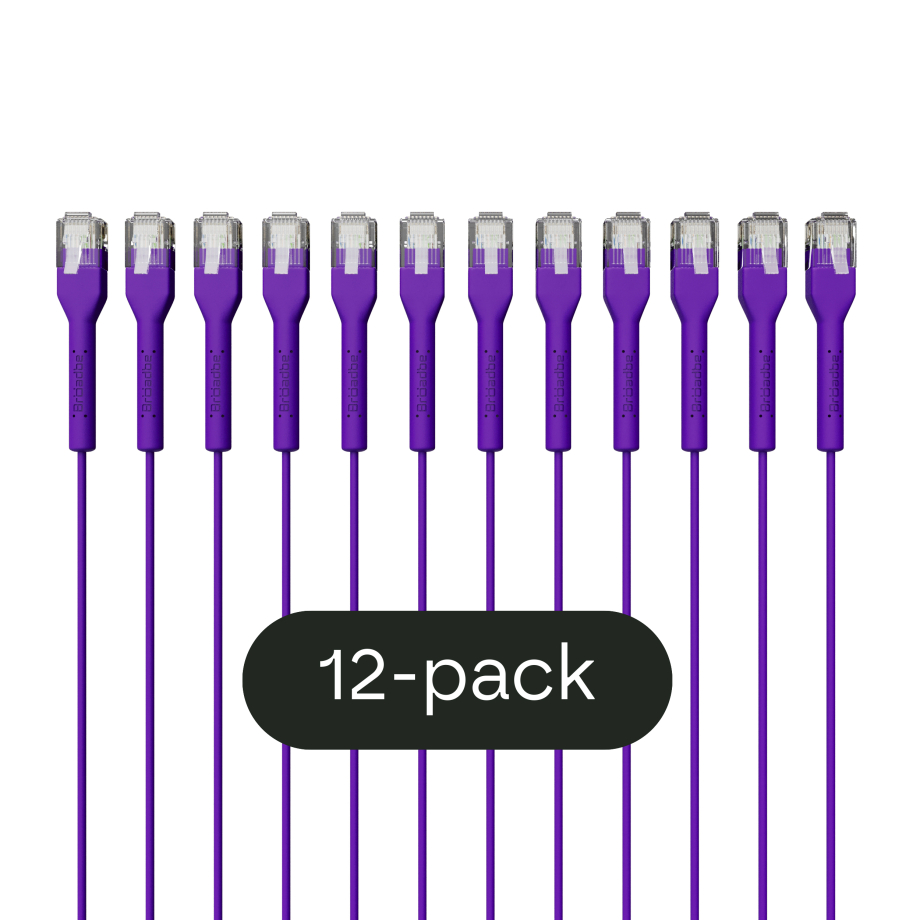 Broadbe plonas Patch kabelis 5G violetinė 0.3m 12 vnt.