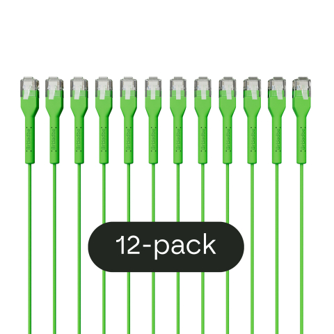 Broadbe plonas Patch kabelis 5G žalia 0.1m 12 vnt.