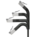 Broadbe plonas Patch kabelis 10G juodas 2m 12 vnt.