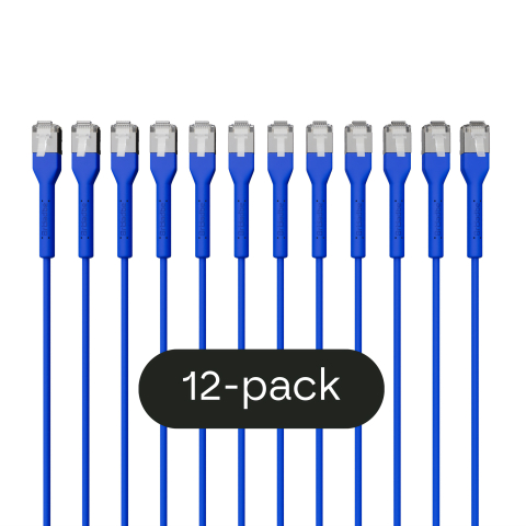 Broadbe plonas Patch kabelis 10G mėlynas 2m 12 vnt.
