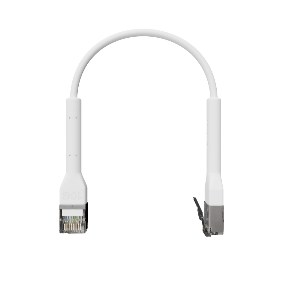 Broadbe plonas Patch kabelis 10G baltas 0.1m 12 vnt.