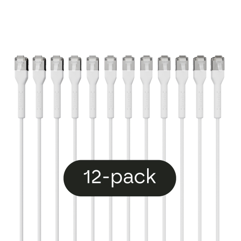 Broadbe plonas Patch kabelis 10G baltas 0.3m  12 vnt.