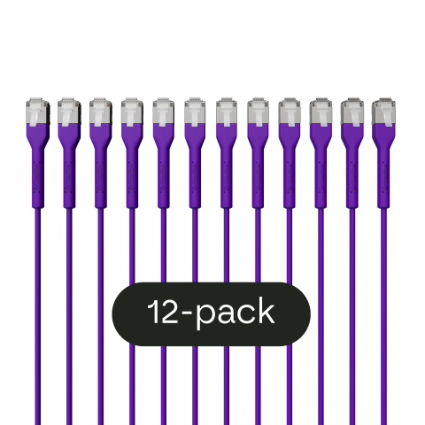 Broadbe plonas Patch kabelis 10G violetinė 2m 12 vnt.
