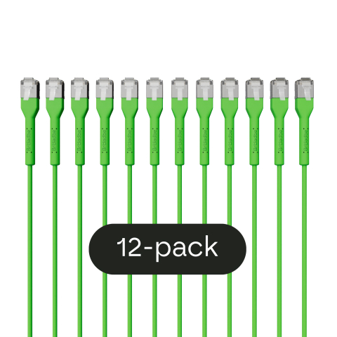 Broadbe plonas Patch kabelis 10G žalia 0.3m 12 vnt.
