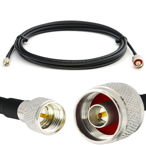 Mini UHF Male iki N Male 3m RG58/U koaksialinis kabelis