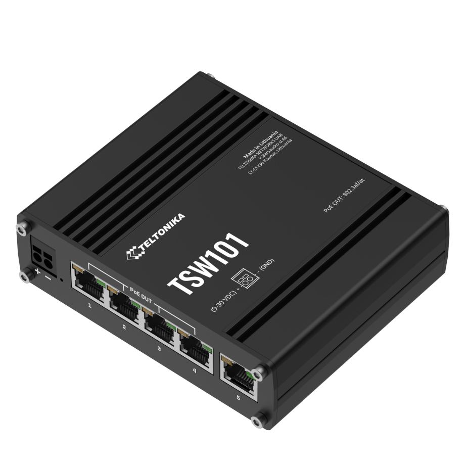 Teltonika TSW101 Automobilinis PoE+ komutatorius